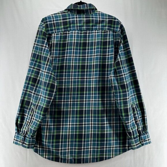 Eddie Bauer Shirt Mens Size L Tartan Plaid Utility Button Down Long Sleeve Green - Picture 2 of 11